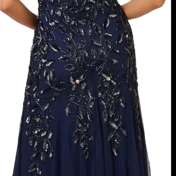 Adrianna Papell Blue Sequin Embellished Gown for Wedding/Mother of the Bride - Picture 4 of 5